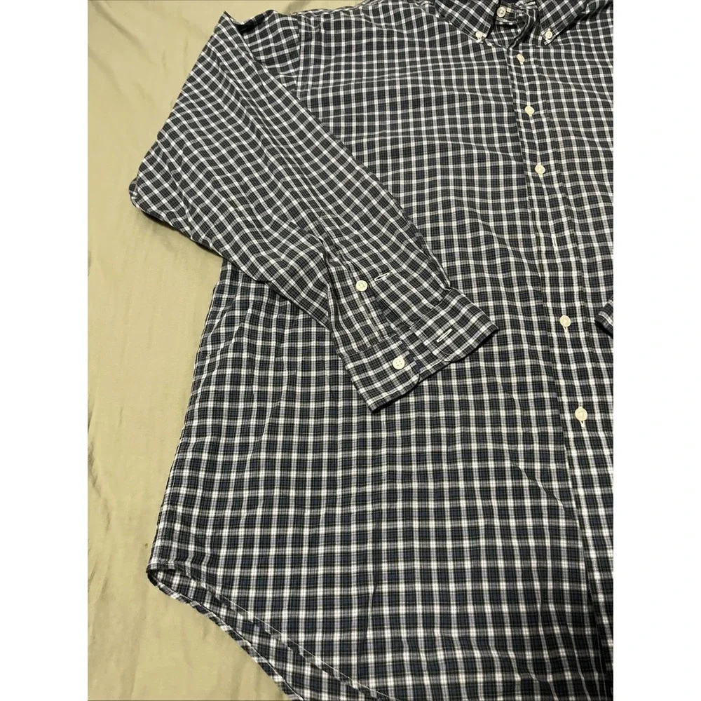 Polo Ralph Lauren Men's Shirt Blue Plaid XL Long Sleeve Button Front Classic Fit